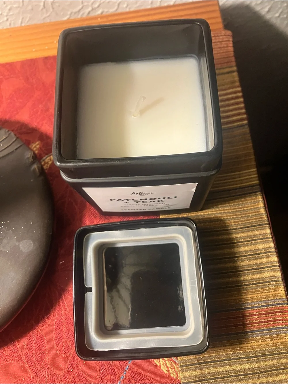 Patchouli + Teak Scented Candle - Black